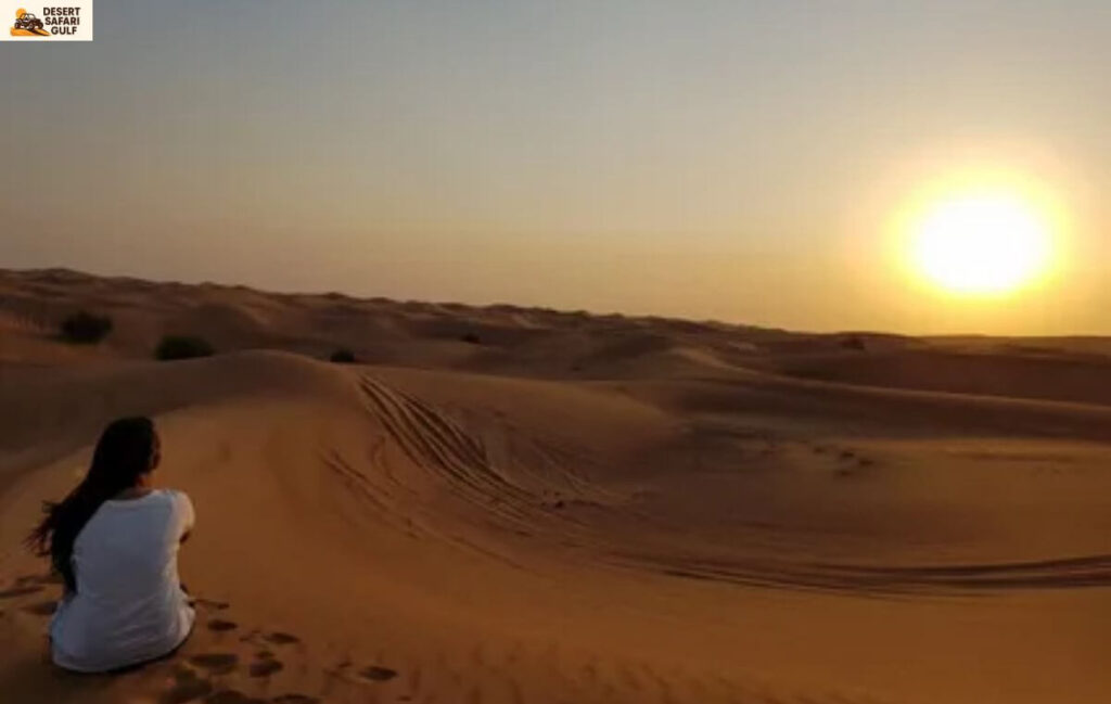 Beautiful Arabian desert sunset captured during Dubai evening safari