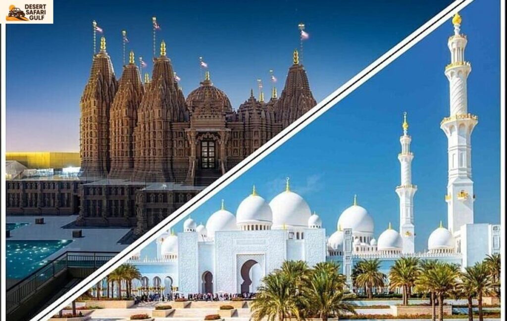 Golden-toned exterior of Emirates Palace hotel at sunset